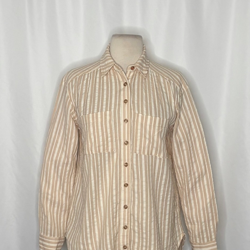 Anthropologie PILCRO The Hadley Relaxed Buttondown Shirt Top Striped Edition XXS - Picture 4 of 14